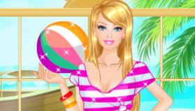 barbie beach dress up games